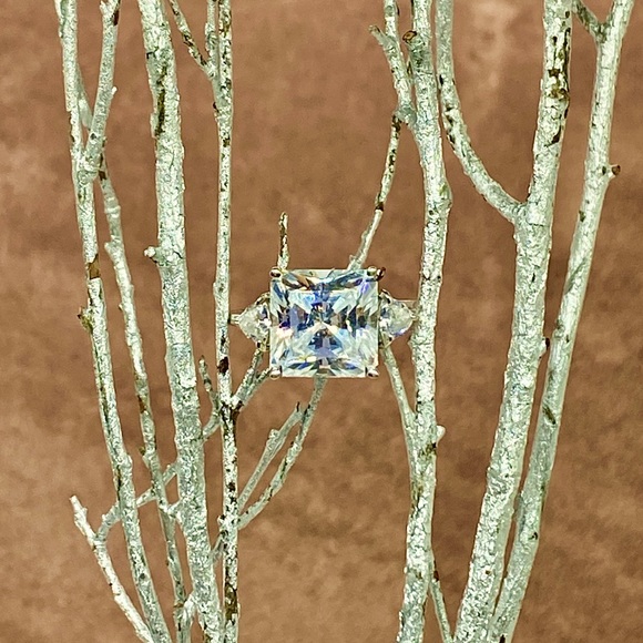 Jewelry - 14K White Gold Princess Cut CZ Baguette Solitaire